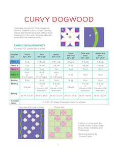 Curvy Dogwood Quilt Pattern, Digital Download