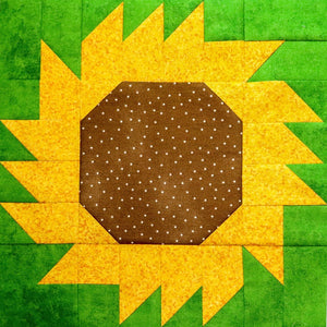 Sunflower Quilt Block Pattern, Digital Download